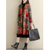 Ethnic Women Printing Long Sleeve Chinese Style Winter Thicken Coats