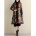 Ethnic Women Printing Long Sleeve Chinese Style Winter Thicken Coats