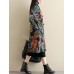 Ethnic Women Printing Long Sleeve Chinese Style Winter Thicken Coats