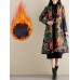 Ethnic Women Printing Long Sleeve Chinese Style Winter Thicken Coats