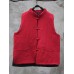 Women Plate Buckle Sleeveless Stand Collar Vintage Cotton Coats