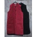 Vintage Women Sleeveless Plate Buckle Pocket Winter Solid Color Vest Coats