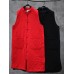 Vintage Women Sleeveless Plate Buckle Pocket Winter Solid Color Vest Coats