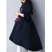 Ethnic Women Long Sleeve Embroidered Jacquard Dip Hem Trench Coat