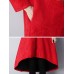 Ethnic Women Long Sleeve Embroidered Jacquard Dip Hem Trench Coat