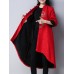 Ethnic Women Long Sleeve Embroidered Jacquard Dip Hem Trench Coat