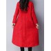 Ethnic Women Long Sleeve Embroidered Jacquard Dip Hem Trench Coat