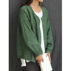 Mori Girl Vintage Pure Color Button Up Cardigan Shirt