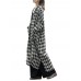 Women Plaid Lapel Button Down Shirt Dress Long Maxi Coats Outwear