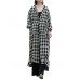 Women Plaid Lapel Button Down Shirt Dress Long Maxi Coats Outwear