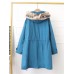 M-5XL Women Loose Pure Color Fur Hooded Winter Wool Long Sleeve Coats