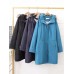 M-5XL Women Loose Pure Color Fur Hooded Winter Wool Long Sleeve Coats