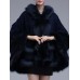 Elegant Women Faux Fur Stitching Loose Knitting Coats