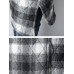 Women Plaid Pockets Button Thicken Hooded Long SleeveThicken Coats