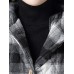 Women Plaid Pockets Button Thicken Hooded Long SleeveThicken Coats