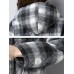 Women Plaid Pockets Button Thicken Hooded Long SleeveThicken Coats