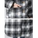 Women Plaid Pockets Button Thicken Hooded Long SleeveThicken Coats