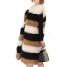 Casual Women Sleeveless Color Block Warm Faux Fur Coat