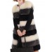 Casual Women Sleeveless Color Block Warm Faux Fur Coat