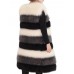 Casual Women Sleeveless Color Block Warm Faux Fur Coat