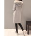 Elegant Women Faux Fur Hooded Thicken Woolen Mid-long Coats