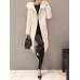 Elegant Women Faux Fur Hooded Thicken Woolen Mid-long Coats