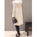 Elegant Women Faux Fur Hooded Thicken Woolen Mid-long Coats