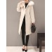 Elegant Women Faux Fur Hooded Thicken Woolen Mid-long Coats