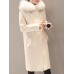 Elegant Women Faux Fur Hooded Thicken Woolen Mid-long Coats