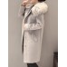 Elegant Women Faux Fur Hooded Thicken Woolen Mid-long Coats