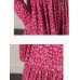 Vintage Women Full Sleeve Floral Printed Maxi Dress