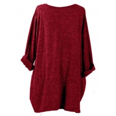 Women Long Sleeve Casual Baggy Asymmetrical Pullover Blouse