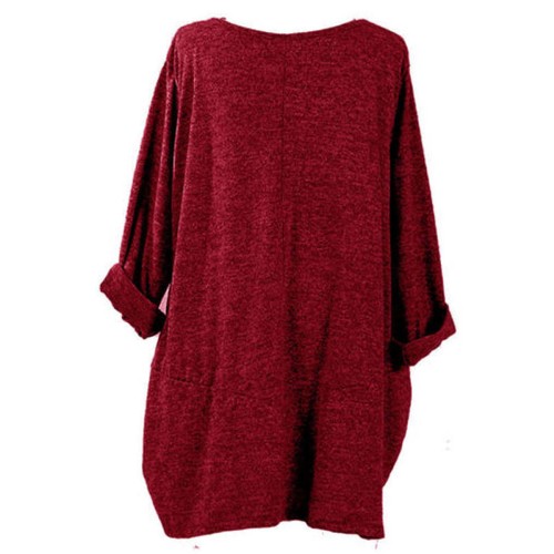 Women Long Sleeve Casual Baggy Asymmetrical Pullover Blouse