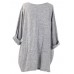 Women Long Sleeve Casual Baggy Asymmetrical Pullover Blouse