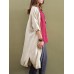 Women Vintage Buttons Solid Half Sleeve Coats Outwear