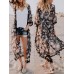 Casual Women Printed Tassel Batwing Sleeve Cardigans