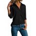 Casual Women V-Neck Long Sleeve Button Blouse