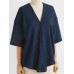 Women Short Sleeve V-neck Buttons Loose Blouse