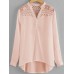 Women Casual Patchwork Hollow Chiffon Blouse