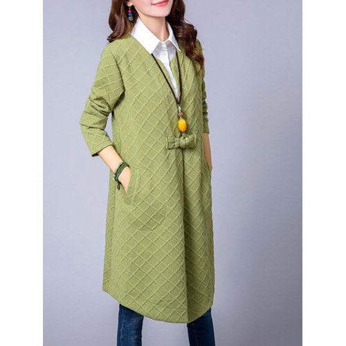 Ethnic Women Vintage Cotton Linen Plaid Cardigans