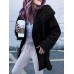 Casual Women Solid Color Fleece Outerwear Long Sleeve Coats