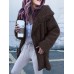 Casual Women Solid Color Fleece Outerwear Long Sleeve Coats