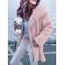 Casual Women Solid Color Fleece Outerwear Long Sleeve Coats