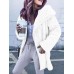 Casual Women Solid Color Fleece Outerwear Long Sleeve Coats