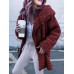 Casual Women Solid Color Fleece Outerwear Long Sleeve Coats