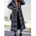 Casual Hooded Pure Color Long Sleeve Thick Women Long Coats