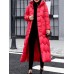 Casual Hooded Pure Color Long Sleeve Thick Women Long Coats