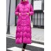 Casual Hooded Pure Color Long Sleeve Thick Women Long Coats