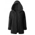 Patchwork Pure Color Fleece Long Sleeve Hooded Coats For Women