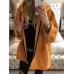 Patchwork Pure Color Fleece Long Sleeve Hooded Coats For Women